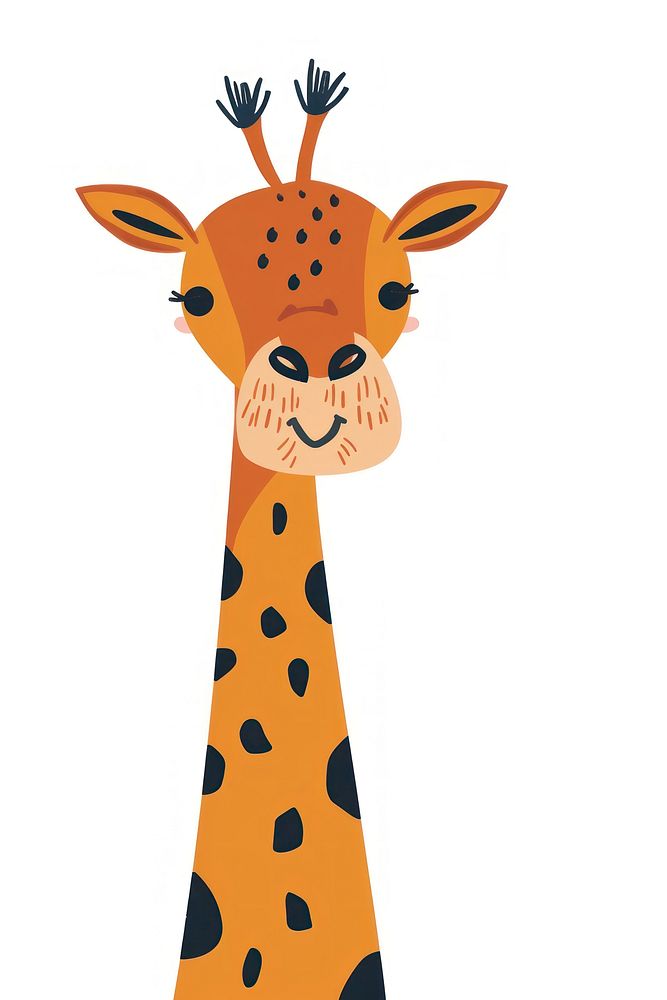 Giraffe flat illustration wildlife cartoon symbol.