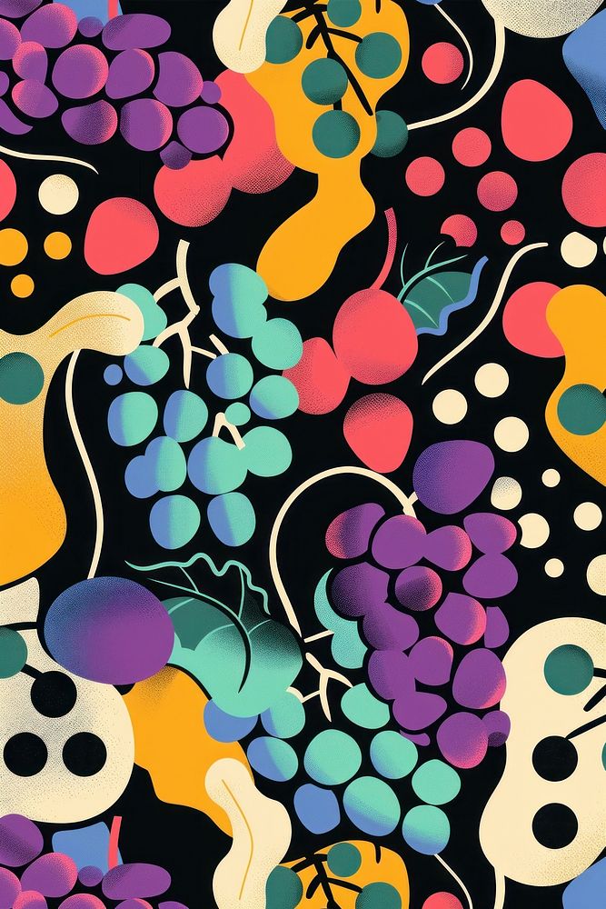 Grape pattern with different colors art backgrounds creativity.