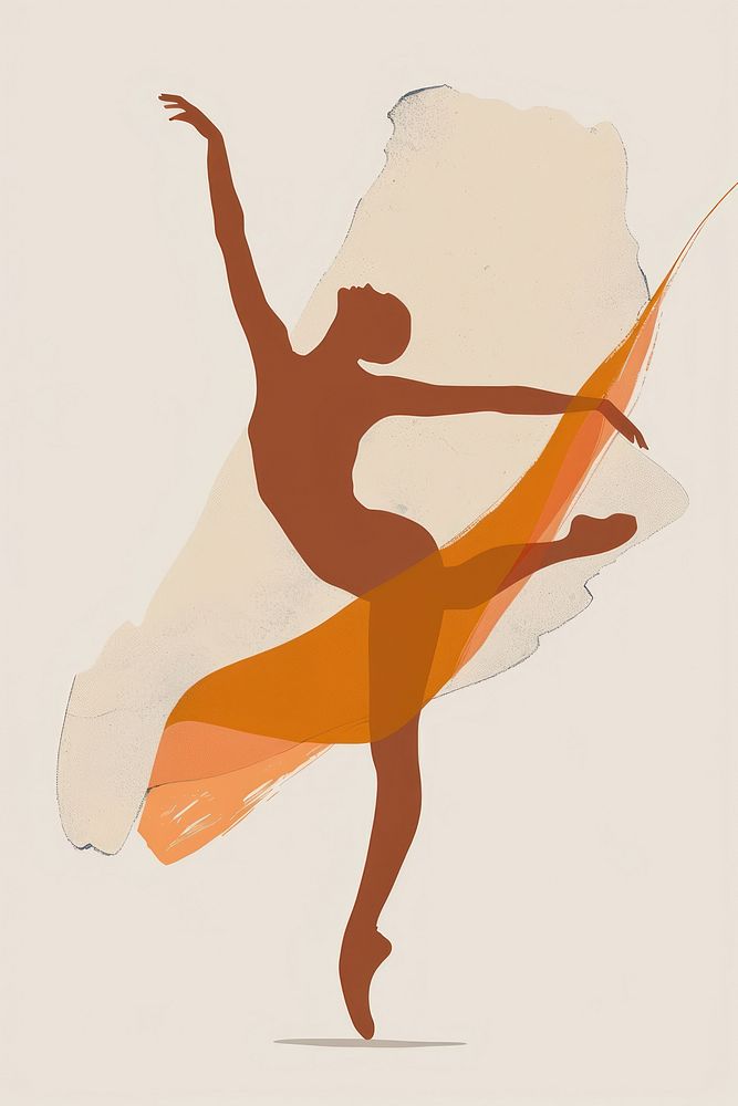 Dancer flat illustration recreation ballerina dancing.