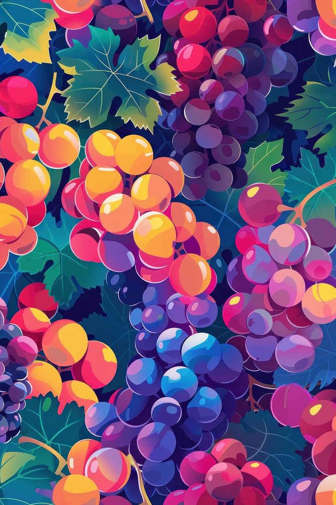 Colorful grape on contrast background grapes backgrounds pattern.