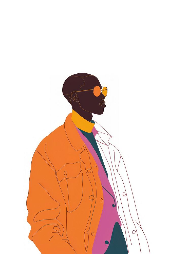 Nigeria man with shaped flat illustration art illustrated sweatshirt.