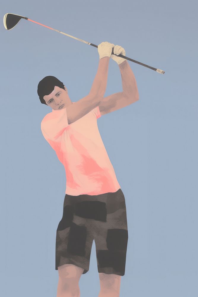 A person playing golf sports exercising standing.