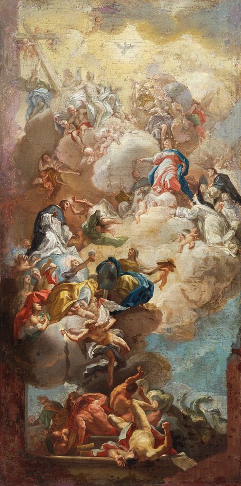 The Glorification of Saint Dominic (1710 - 1785) by Francesco Solimena. Original public domain image from The Rijksmuseum.…