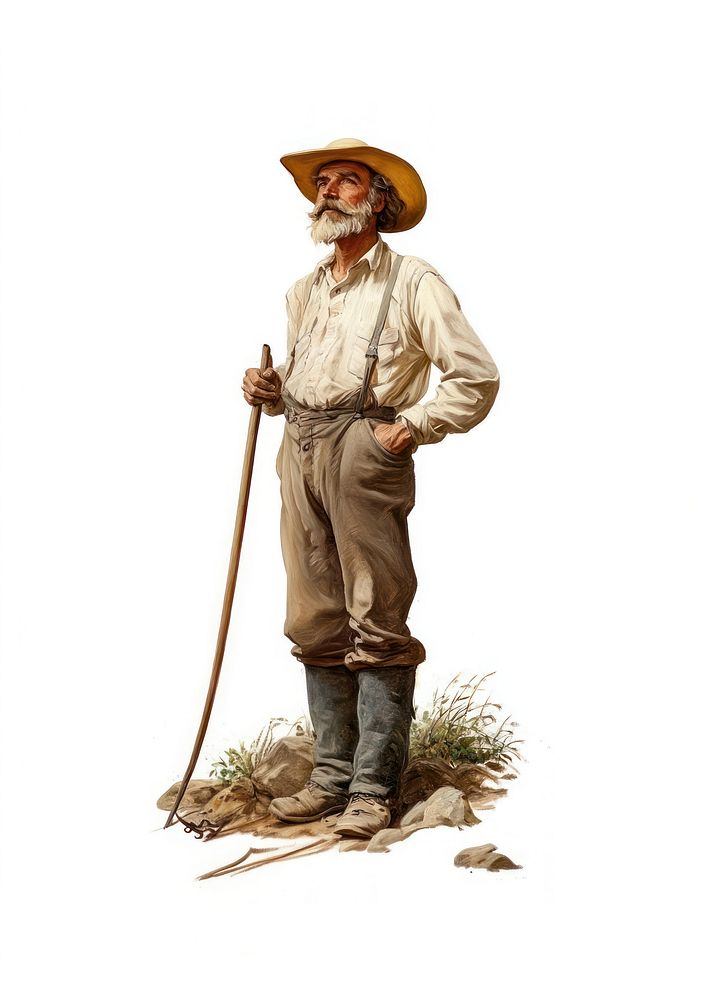 A farmer clothing outdoors vintage.