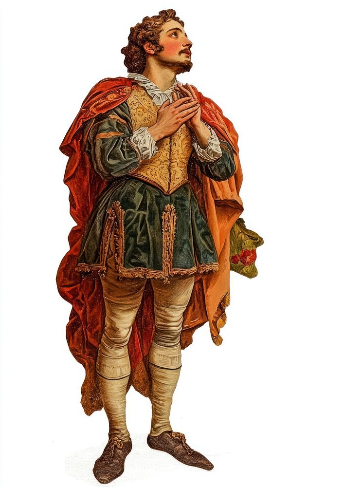 A Shakespear Hamlet man illustration historical.