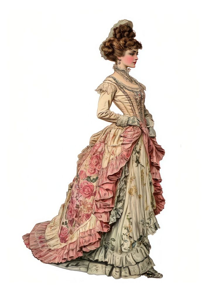 A woman victorian clothing fashion.