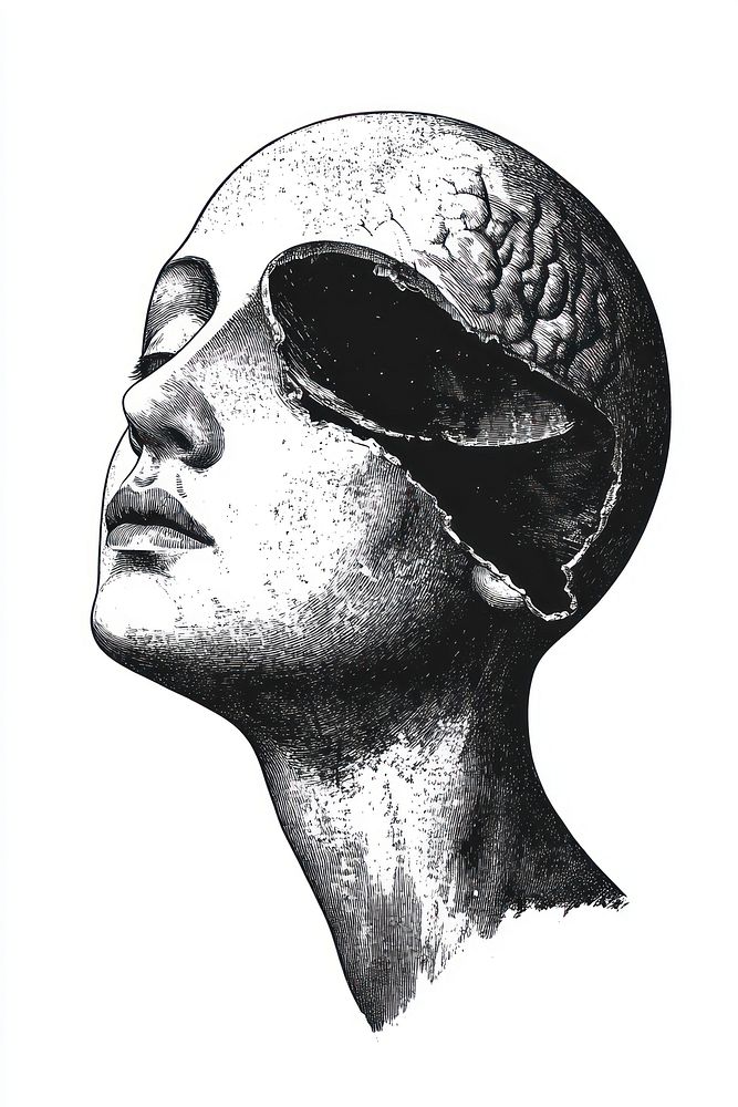 Human head illustration art illustrated.