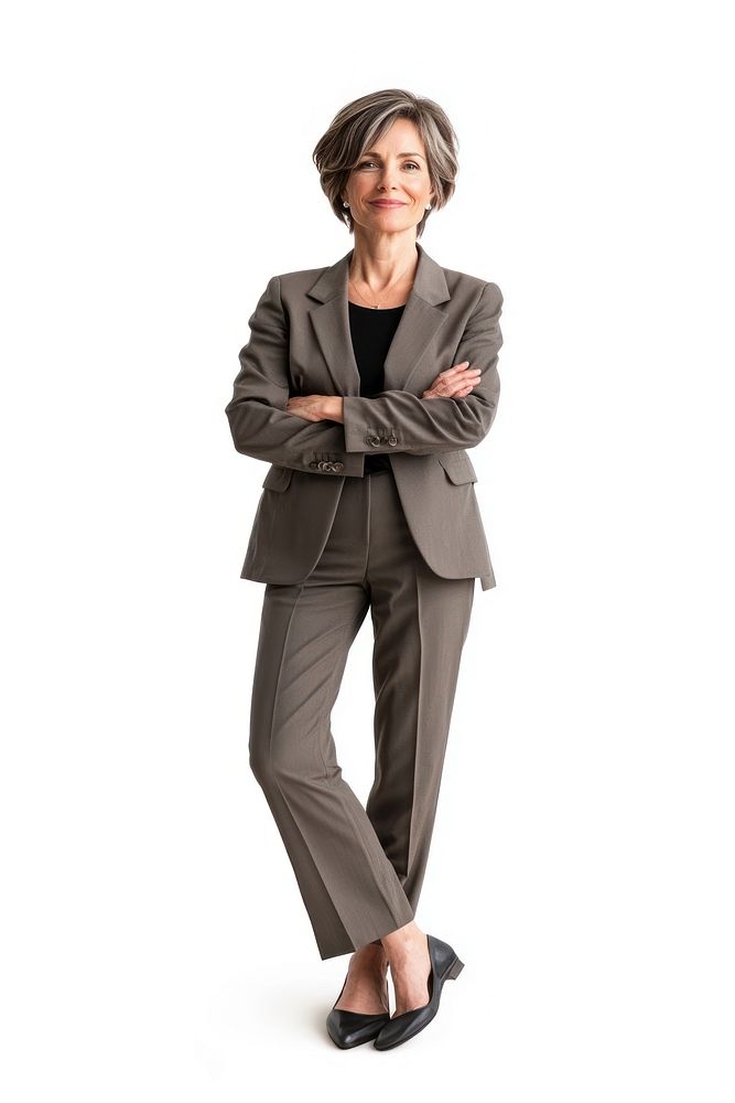 Businesswoman suit professional apparel.