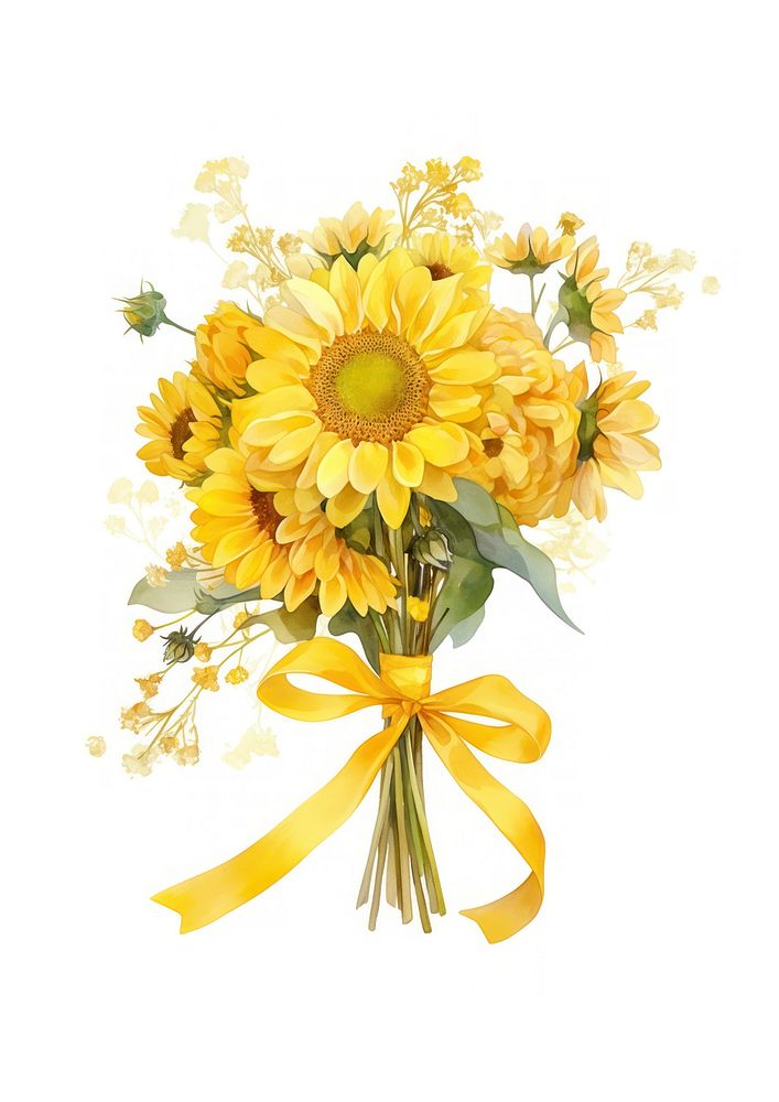 Yellow coquette Sunflower bouquet sunflower flowers art.