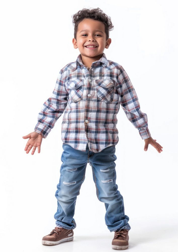 Latino boy is Dancing happy kids photography.