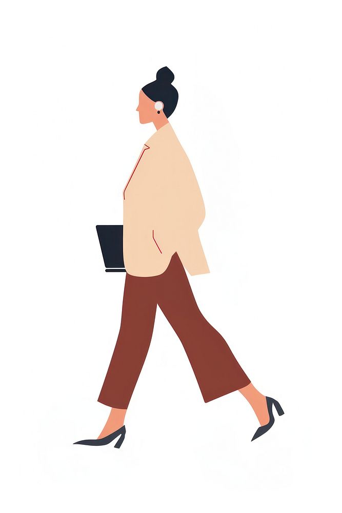 Illustration business walking female.