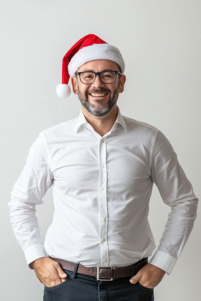 A businessman hat clothing smiling.