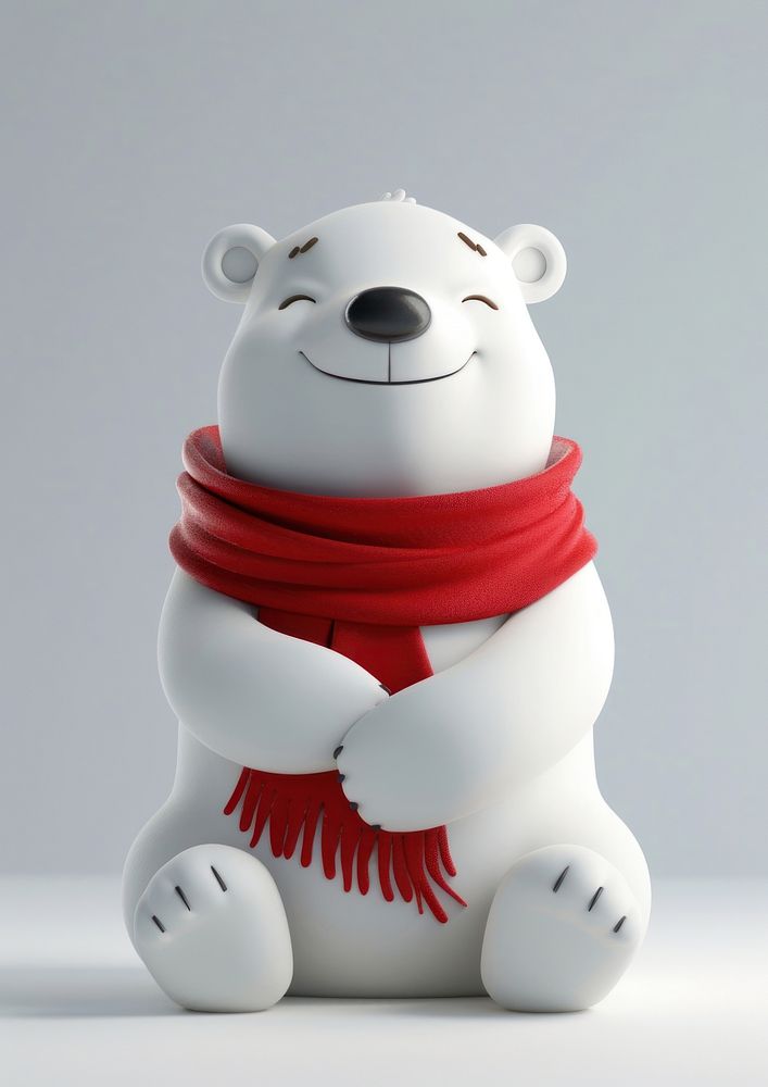 Bear cartoon smiling winter.