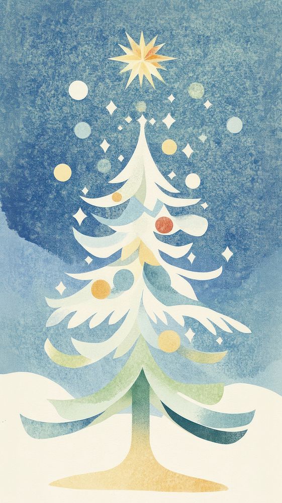 Christmas tree wallpaper illustration festive mobile.