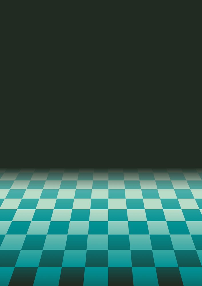 Retro teal checkered floor background design