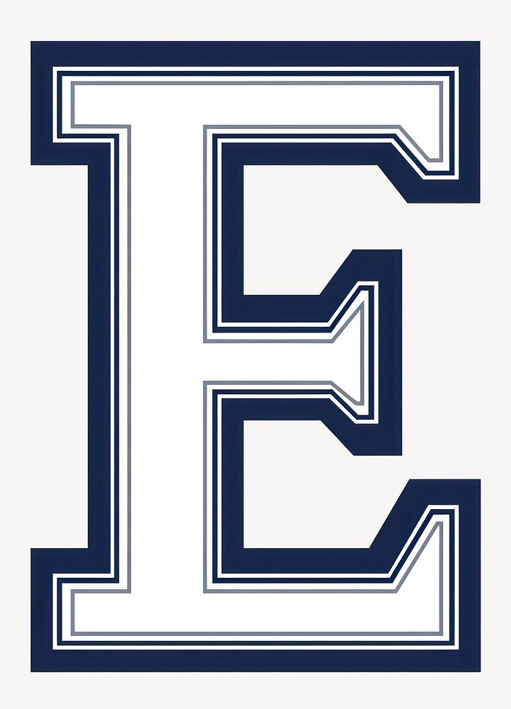 College Football letter E symbol style text vector