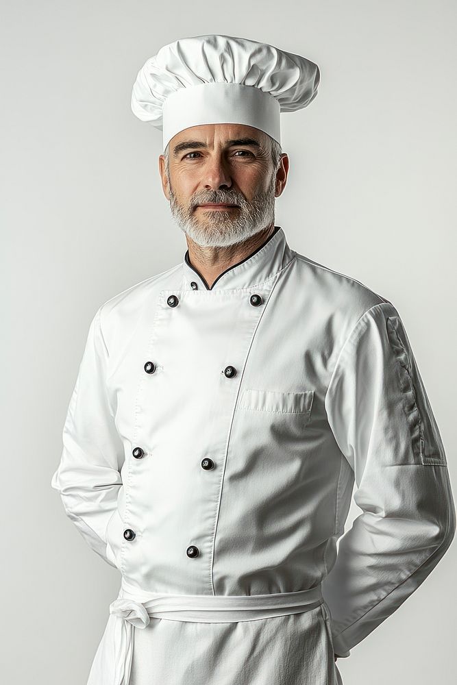 Middle-Aged Chef chef white hat.