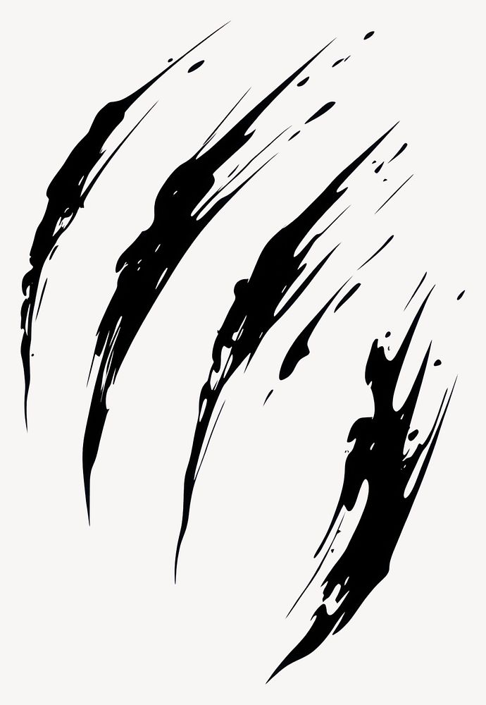 A claw scratching mark marks black white vector