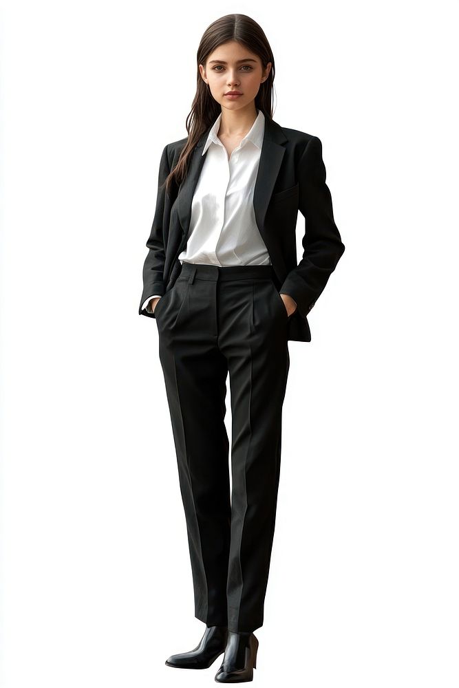 Business teen female suit white professional.