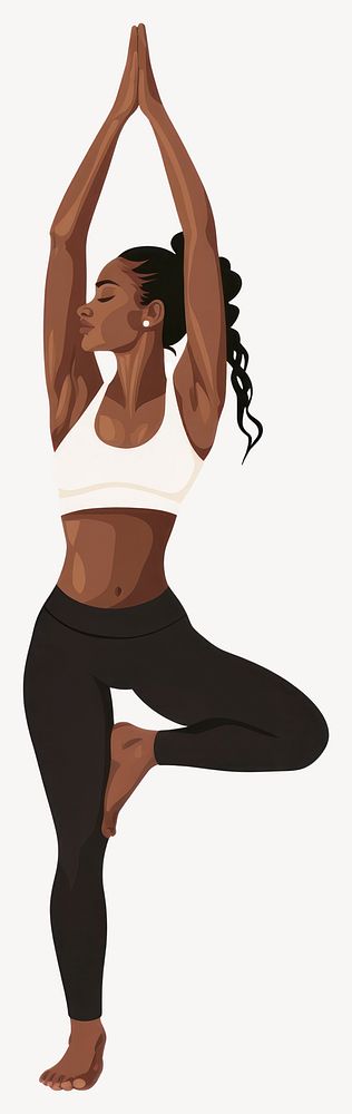 Woman in yoga attire illustration exercise fitness vector