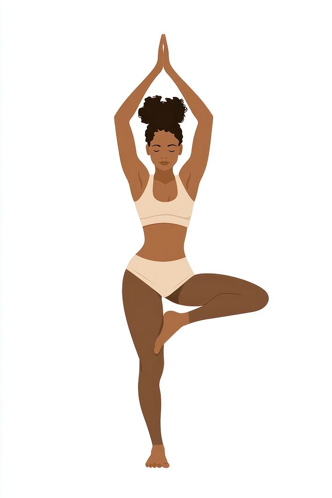 Woman in yoga attire illustration exercise fitness.