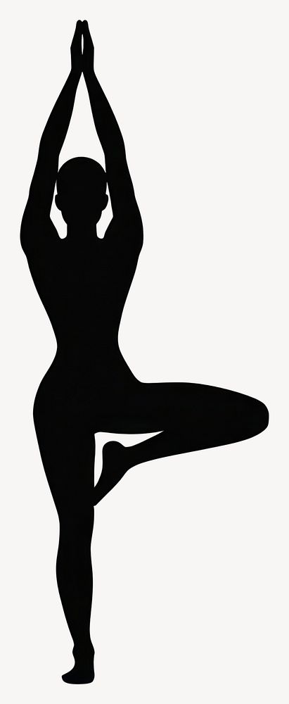 Yoga pose silhouette exercise art vector