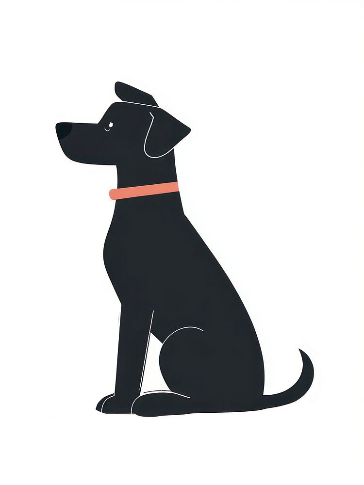 Dog illustration minimalist simple.