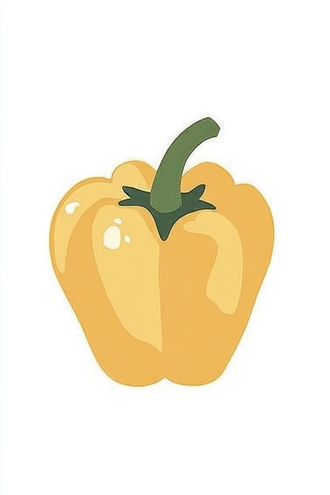 Yellow bell pepper illustration vegetable produce.