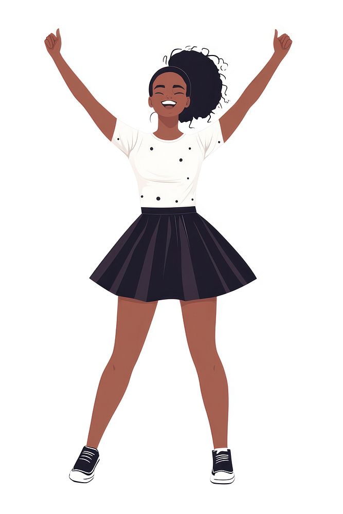 Startup woman cheering skirt happy celebration.