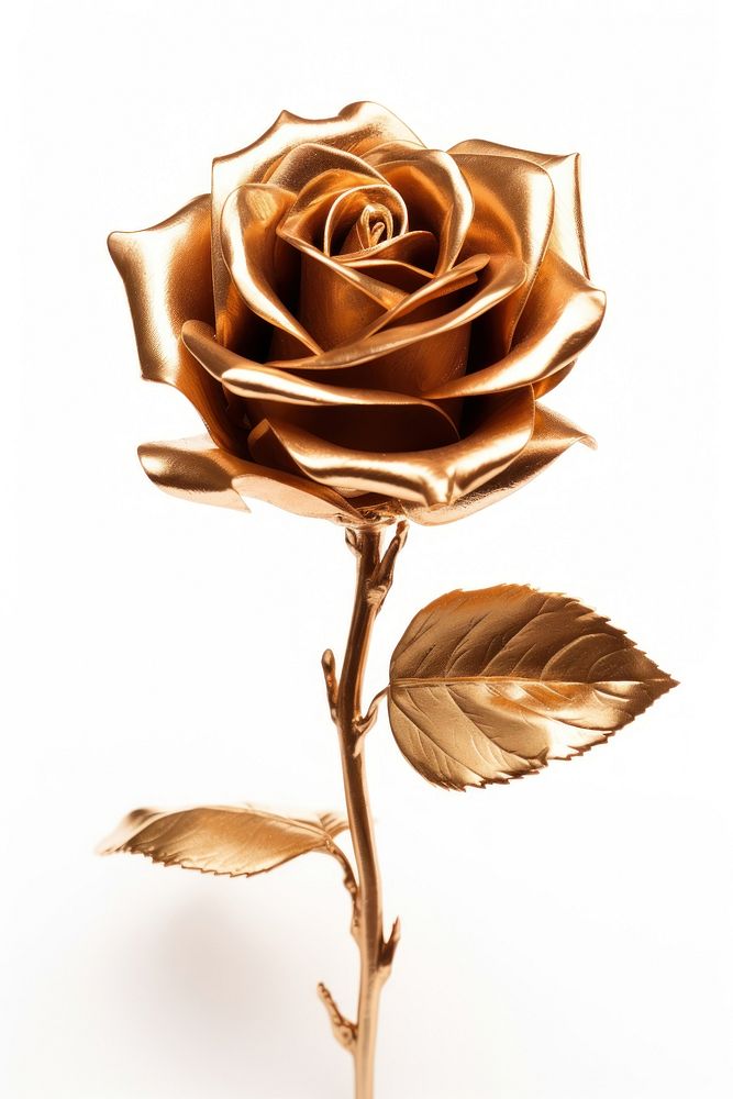 Gold rose flower sculpture metallic.