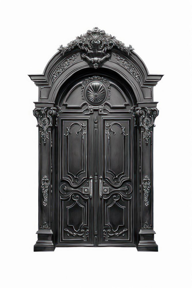 Black door architecture decorative furniture.