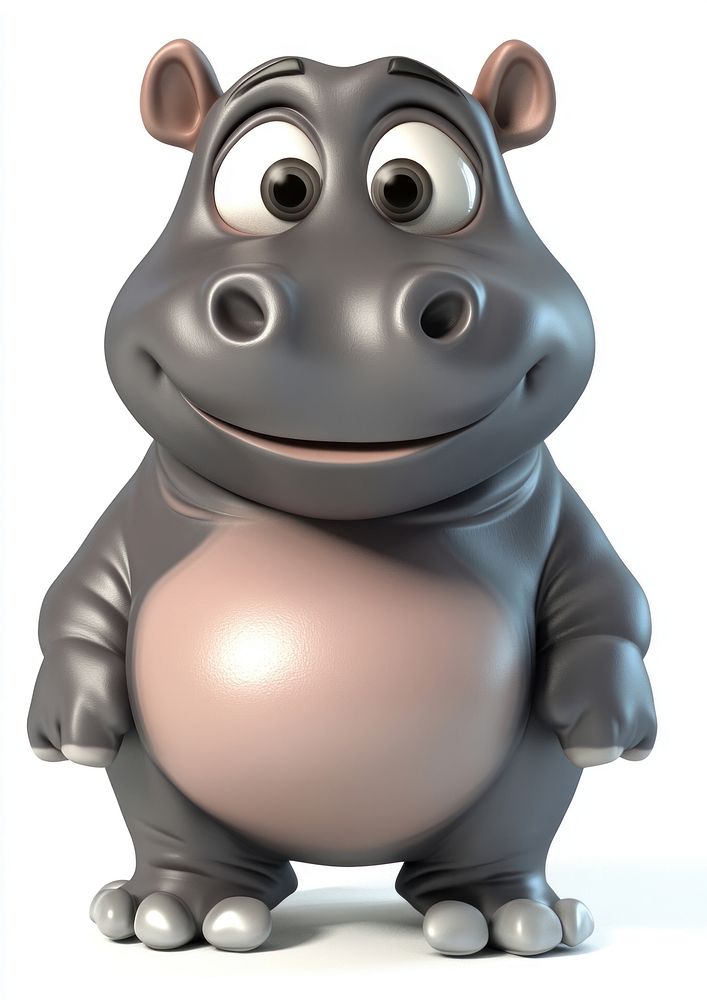 Baby cute chubby hippo illustration character cartoon.