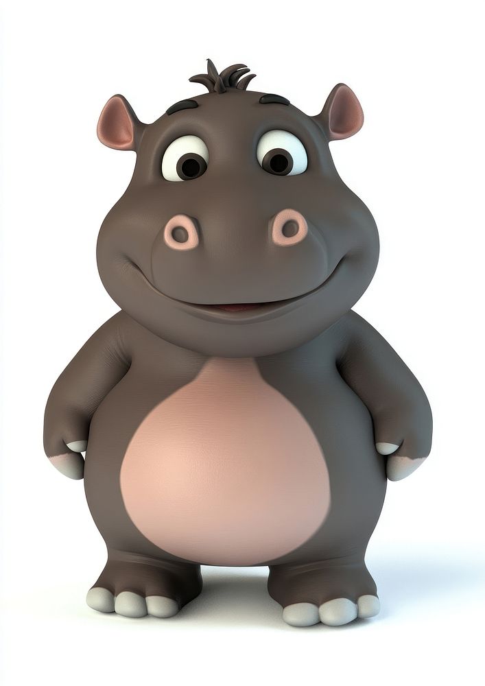 Baby cute chubby hippo illustration character cartoon.