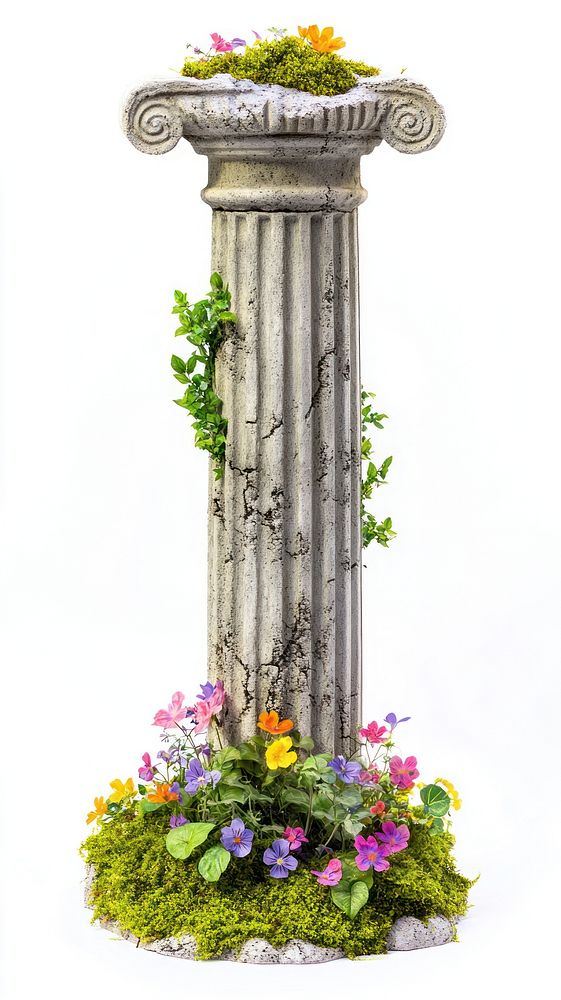 Flowers pillar column garden.