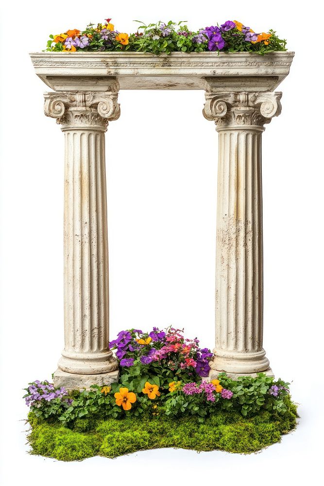 Pillars flowers colorful columns.