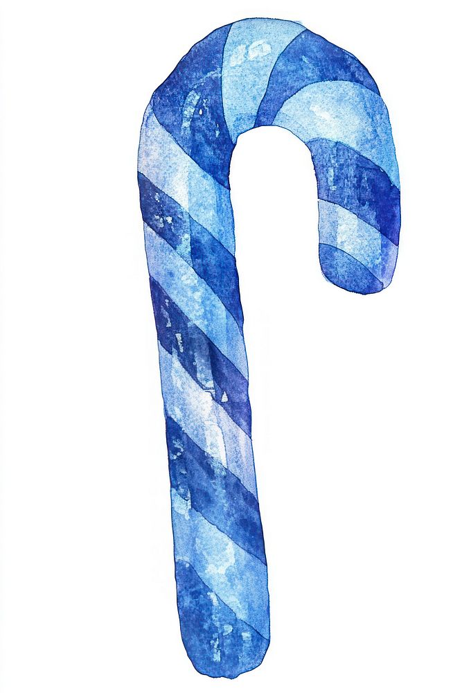 Christmas blue candy cane watercolor christmas confectionery.