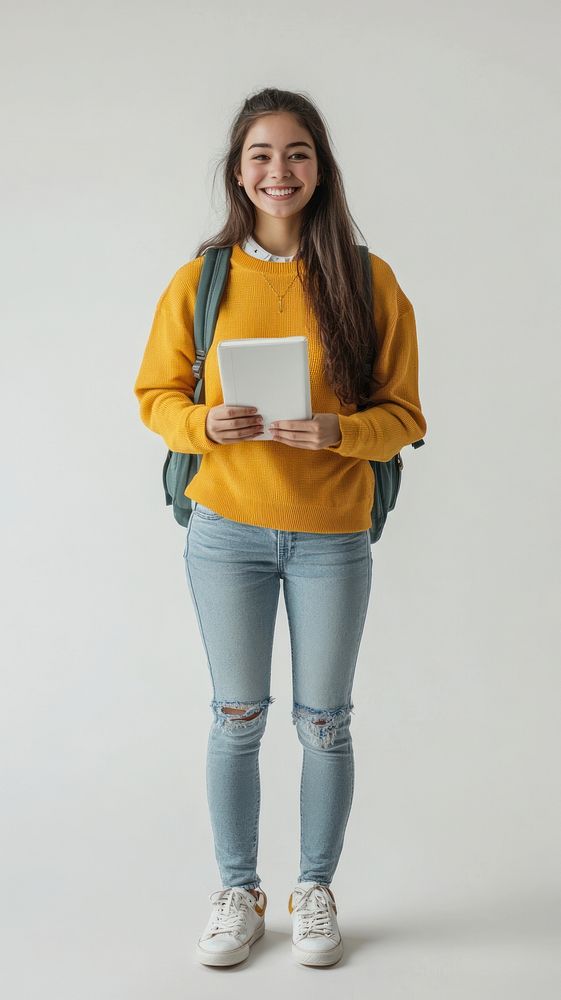 Sweater jeans background standing.