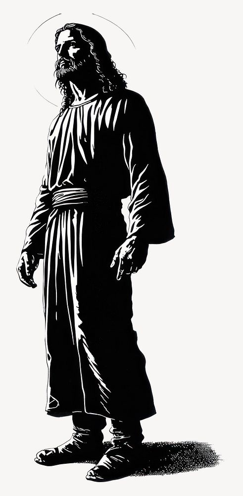 Jesus christ silhouette white illustration vector