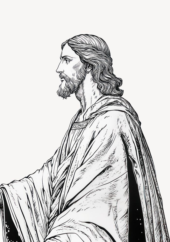 Jesus christ drawing white art vector