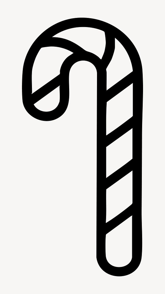 Candy cane outline illustration vector Free Vector rawpixel