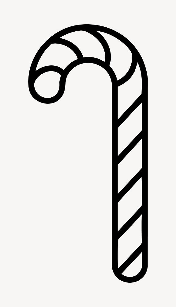 Simple candy cane outline design Free Vector rawpixel