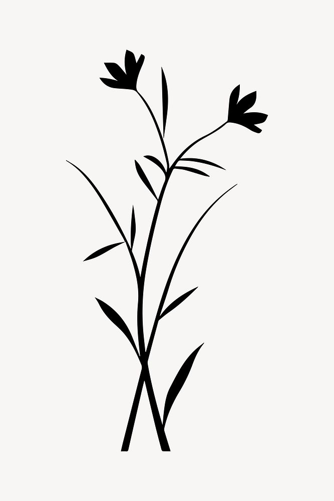 Minimalist floral silhouette design