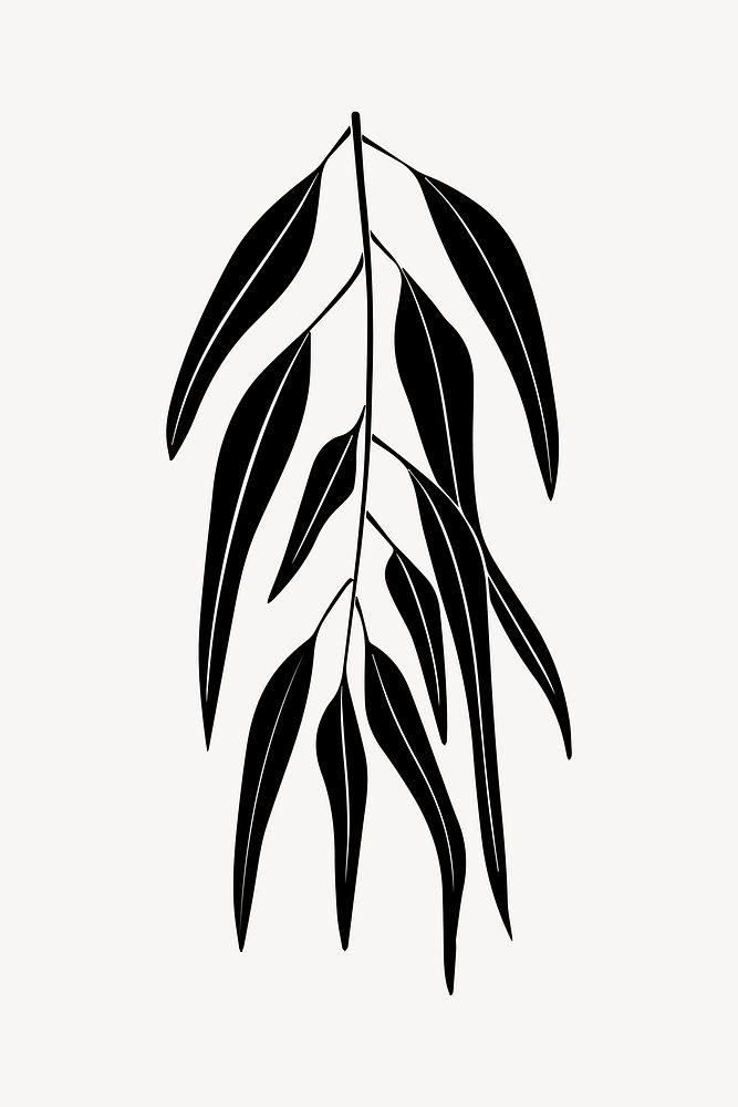 Minimalist botanical leaf illustration vector