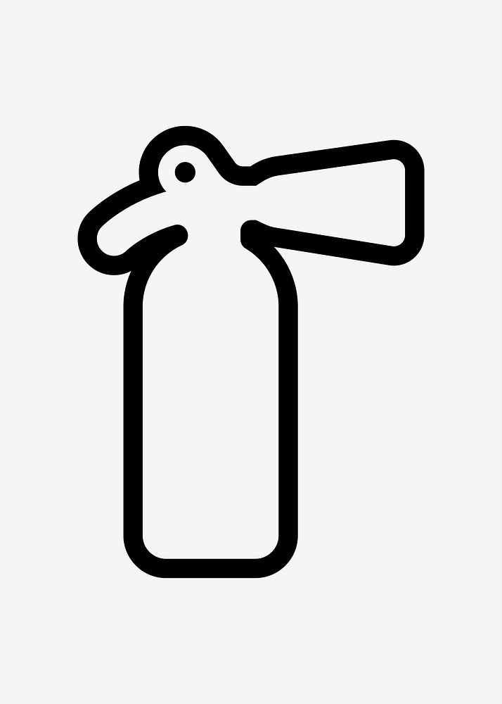 Minimalist fire extinguisher design, UI icon vector