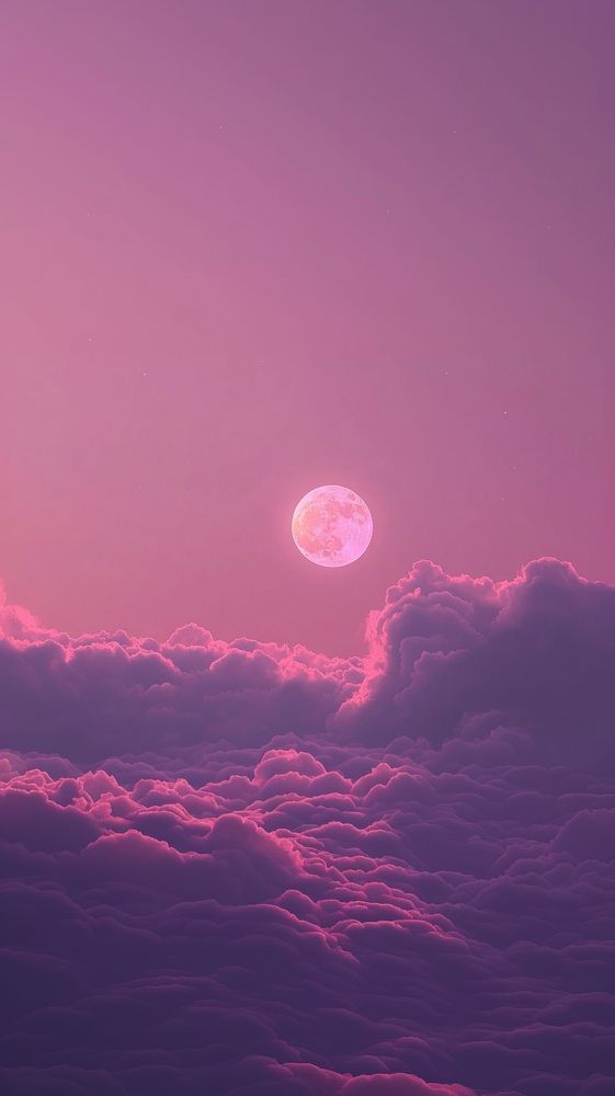 Lofi moon sky background aesthetic night pink.