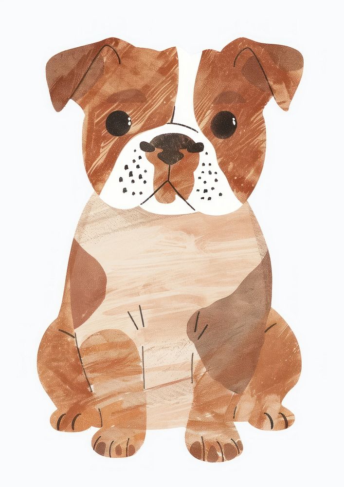 Pied Bulldog dog illustration bulldog drawing.