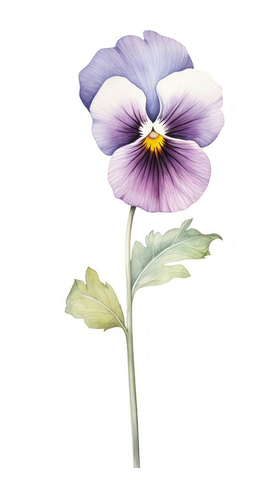 Flower pansy illustration watercolor.