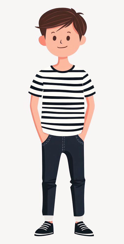 6 years old boy cartoon illustration character vector