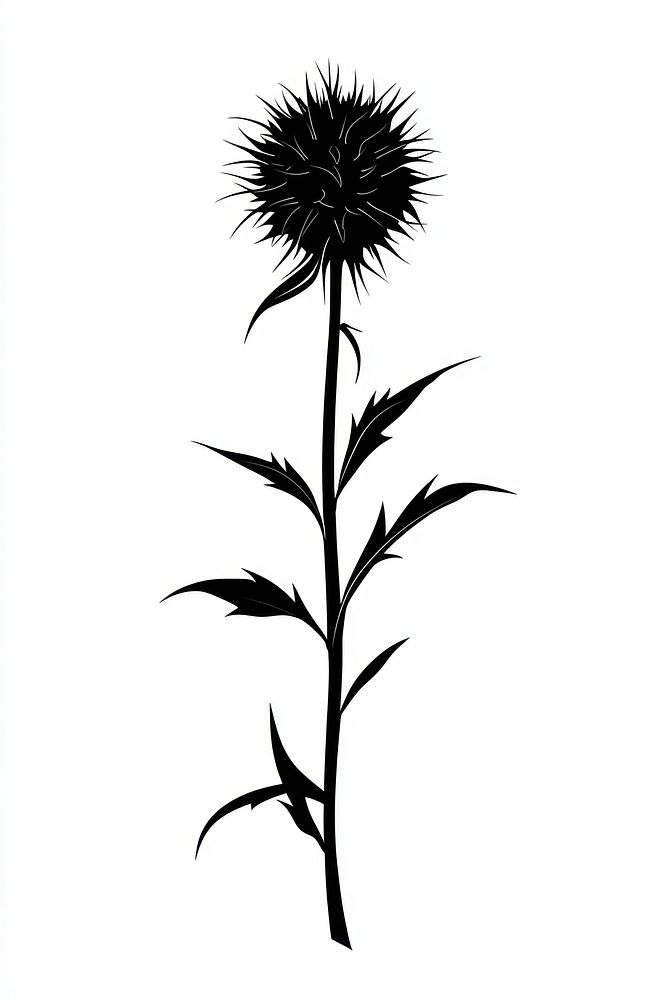 Wild flower Globe Thistle thistle illustration silhouette.