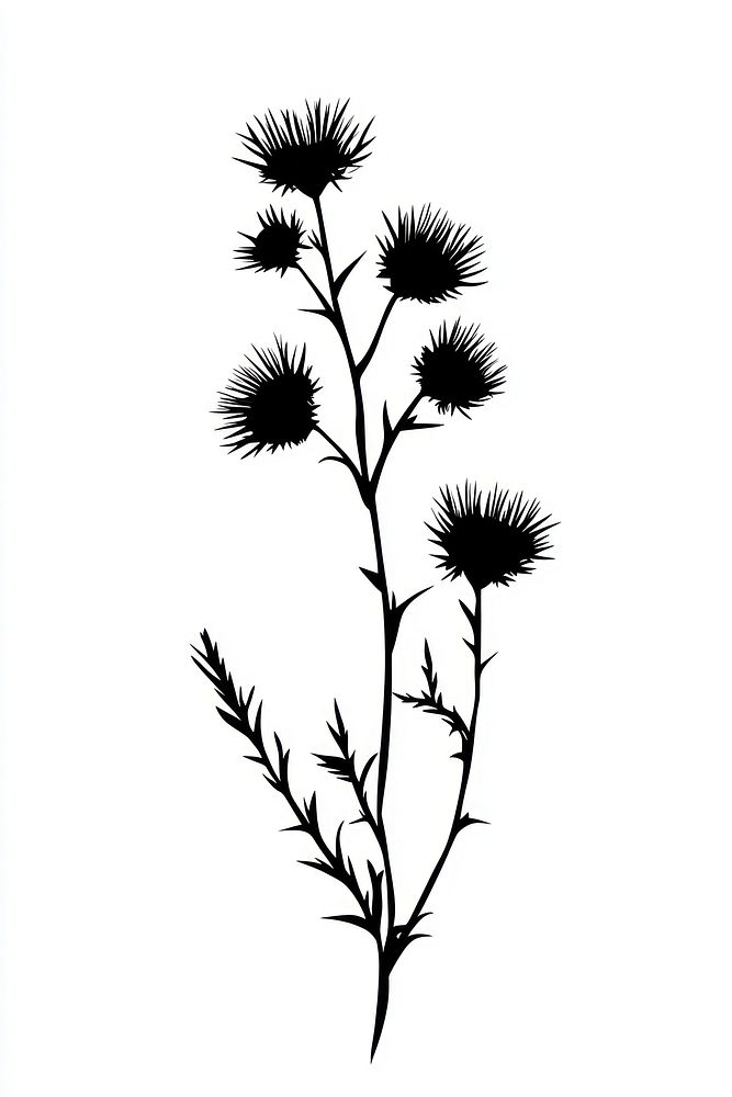 Wild flower Thistle thistle illustration silhouette.